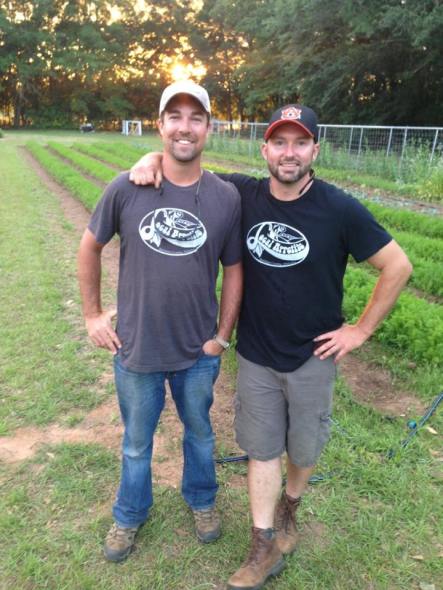 Will Mastin (right) and business partner Karl Brantley of Local Appetite market their produce to high-end restaurants and the occasional farmers market. Photo credit: Local Appetite Growers