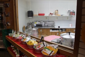 Window into the kitchen at Klackle Orchards