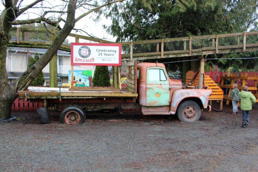 An old farm truck sets the tone at Taves' Family Farms.