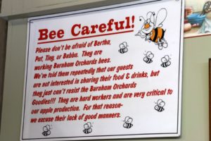 Burnham uses this great sign to calm fears of bees