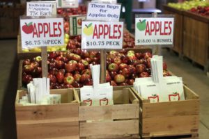 Burnham uses a simple pricing system for apples sold in its farm market