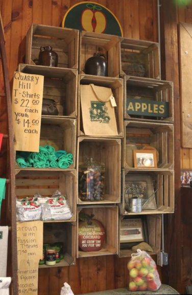 Apple-Crate Shelves Lend A Vintage Tone
