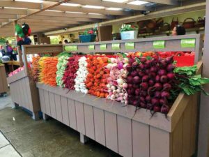 Re-think your produce displays by using volume to draw in attention.