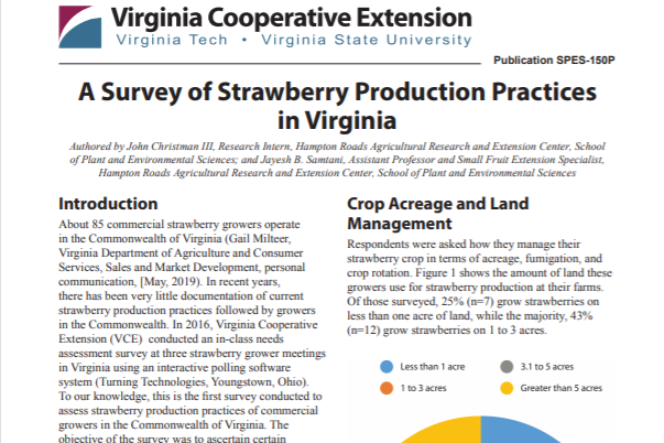 Leaflet Category: Survey of Strawberry Production Practices in Virginia