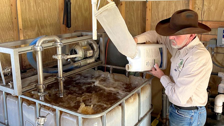 Brad Turner brews microbial inocula on the farm